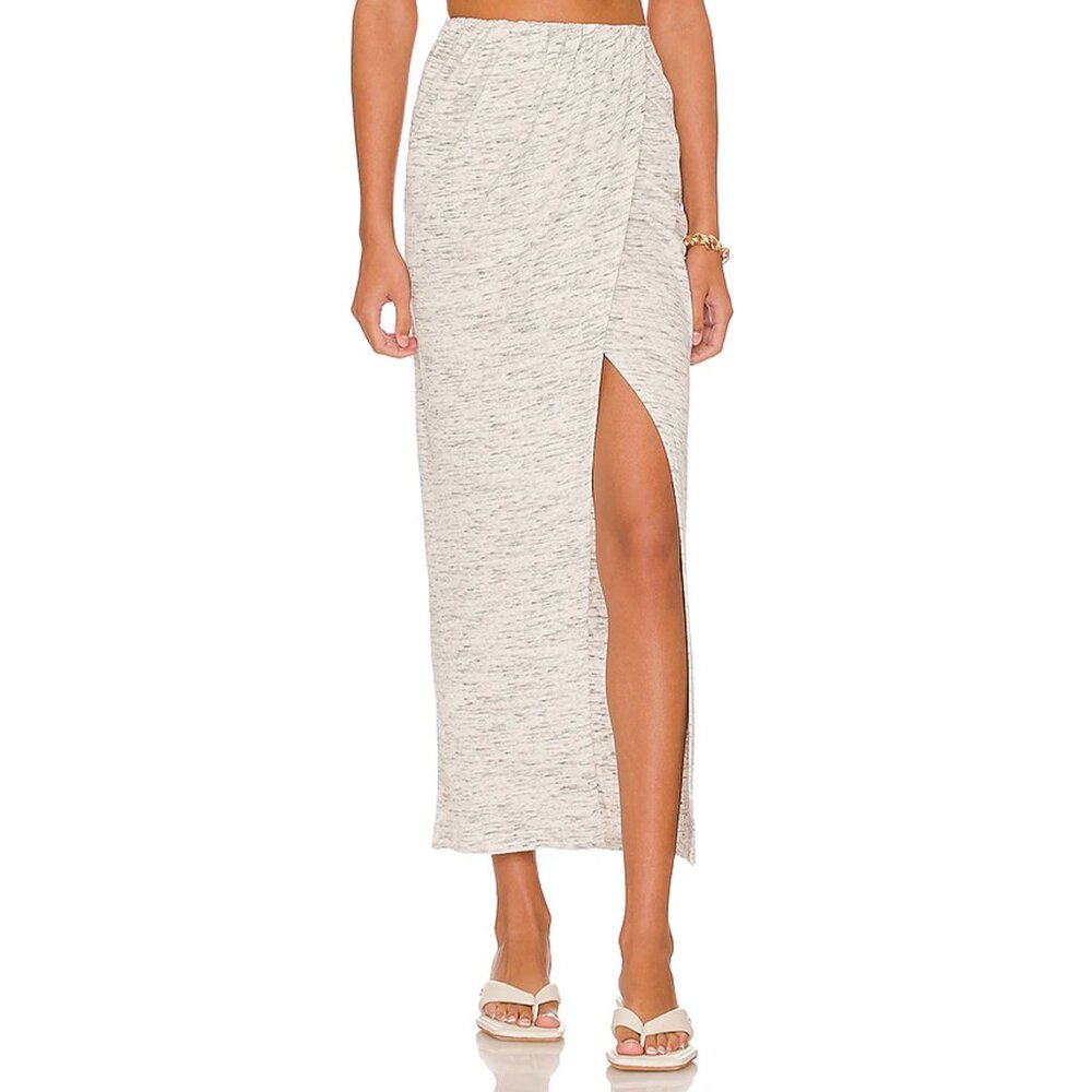 L'Academie Draped Wrap Skirt in Heather Gray
